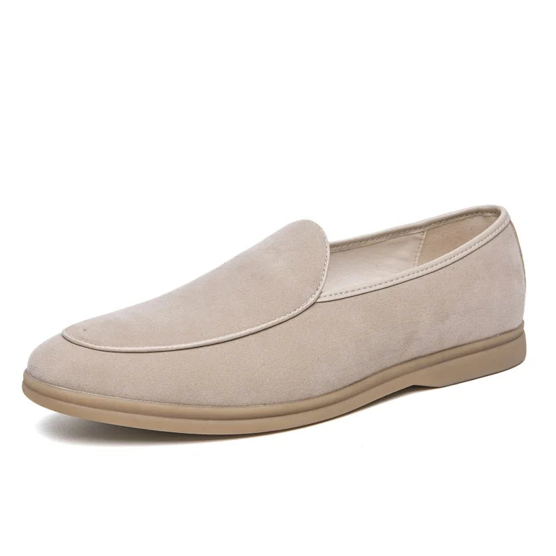 khaki styled suede loafer