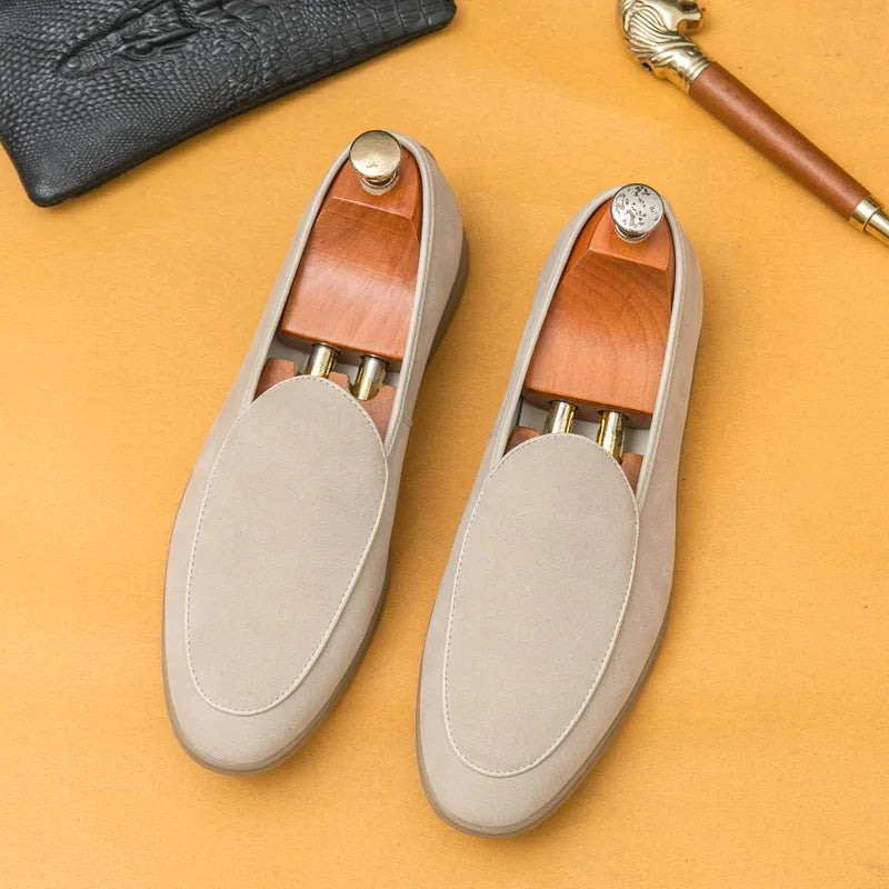 styled suede loafer white